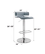 Rania Adjustable Stool w/Swivel, Gray &amp; Chrome Finish - $2,670.40 MXN