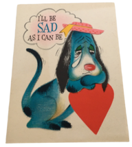 Hallmark Valentine Card Vintage Sad Unless You are Valentines With Me Blue Dog - £7.98 GBP