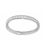 Genuine 14k White Gold Ladies Round CZ Thin Eternity Stackable Band Size... - $2,555.87 MXN+