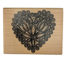 Valentine Delicate Lace Heart Doily Stamp Rubber Stampede  A1259F Vintage New - £6.15 GBP