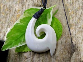 Big Maori Fish Hook Pendant Necklace Beach Jewelry - £19.18 GBP