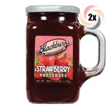 2x Mugs Blackburn&#39;s Strawberry Fat Free Preserves Mugs 18oz ( Fast Shipping! ) - £14.91 GBP