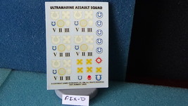 Warhammer Ultramarines Assault Squad Transfer Sheet - £1.18 GBP