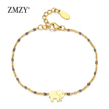ZMZY Gold Slim Stainless Steel Bracelet Colorful Link Chain Thin Charm Bracelets - £9.00 GBP