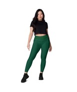 New Women&#39;s 2XS-6XL Leggings Forest Green Compression Fit Pockets High W... - $34.64+