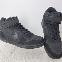 Nike Court Borough Mid PSV Kids Shoes Size 2.5Y Sneakers School Black 87... - $425.20 MXN