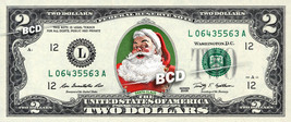 SANTA CLAUS REAL $2 Dollar Bill Cash Money Colorized Collectible Merry Christmas - £10.84 GBP