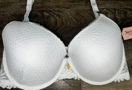 Juicy Couture ~ Women&#39;s Push Up Bra White Padded Underwire Nylon ~ 42D - £17.21 GBP