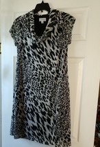 K Studio Collection Black/White Animal Design Fit With Flare Dress Fully... - $26.73