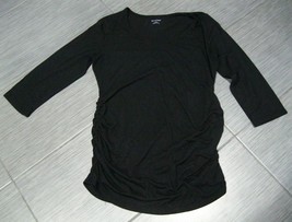 Oh Baby by Motherhood Maternity Black Long Sleeve Side Ruffle  Shirt  M Medium - $19.99