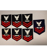 U.S.N. 2nd CLASS RATES, AVIATION BRANCH, RED ON BLUE, ASSORTED TIME PERIODS - $41.16 CAD