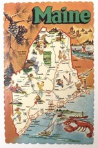 Vintage Postcard Maine Map Pine Tree State USA North America Posted - £5.50 GBP