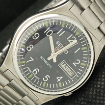 Genuine Vintage Seiko 5 Automatic 7009A Japan Mens Black Watch 621b-a413555 - £34.36 GBP
