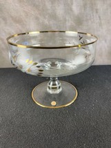Beautiful Vintage Romanian Crystal Bowl Hand Painted Gold Trim Serving Bowl - £35.50 GBP