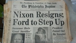 5 Ww30 Vintage Newspaper: Philadelphia Inquirer, August 9, 1974, Nixon Resigns - £14.13 GBP