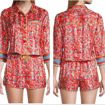 free people pillow talk satin floral pj set in poppy combo size xs nwt - £47.52 GBP