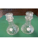 Beautiful  Pair LEADA CRYSTAL CANDLE HOLDERS 5&quot; Made in Germany - £15.48 GBP