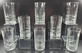8 Cristal D&#39;Arques Arizona Parallels Highball Glasses Set Clear Etch Tum... - £69.33 GBP