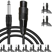 5Core 10 Pieces Female XLR to 1/4 Inch (6.35mm) TS Mono Jack Microphone Cable... - £68.53 GBP