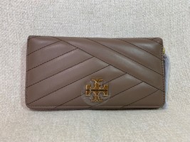 NWT Tory Burch Kira Chevron Classic Taupe Leather Long Wallet $248 - £185.38 GBP