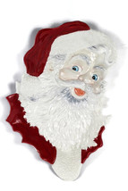 Santa Claus Head Christmas Ceramic Server Bowl Platter Dish 7075 Italy 17&quot; - $28.70