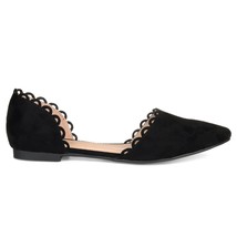 Journee Collection Womens 8 M Black Jezlin Scalloped Slip On Flats NIB HW9 - $29.39