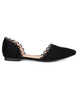 Journee Collection Womens 8 M Black Jezlin Scalloped Slip On Flats NIB HW9 - $40.32 CAD