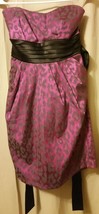 Snap - Magenta and black leopard print strapless dress  Size 13   B17/ - $11.65