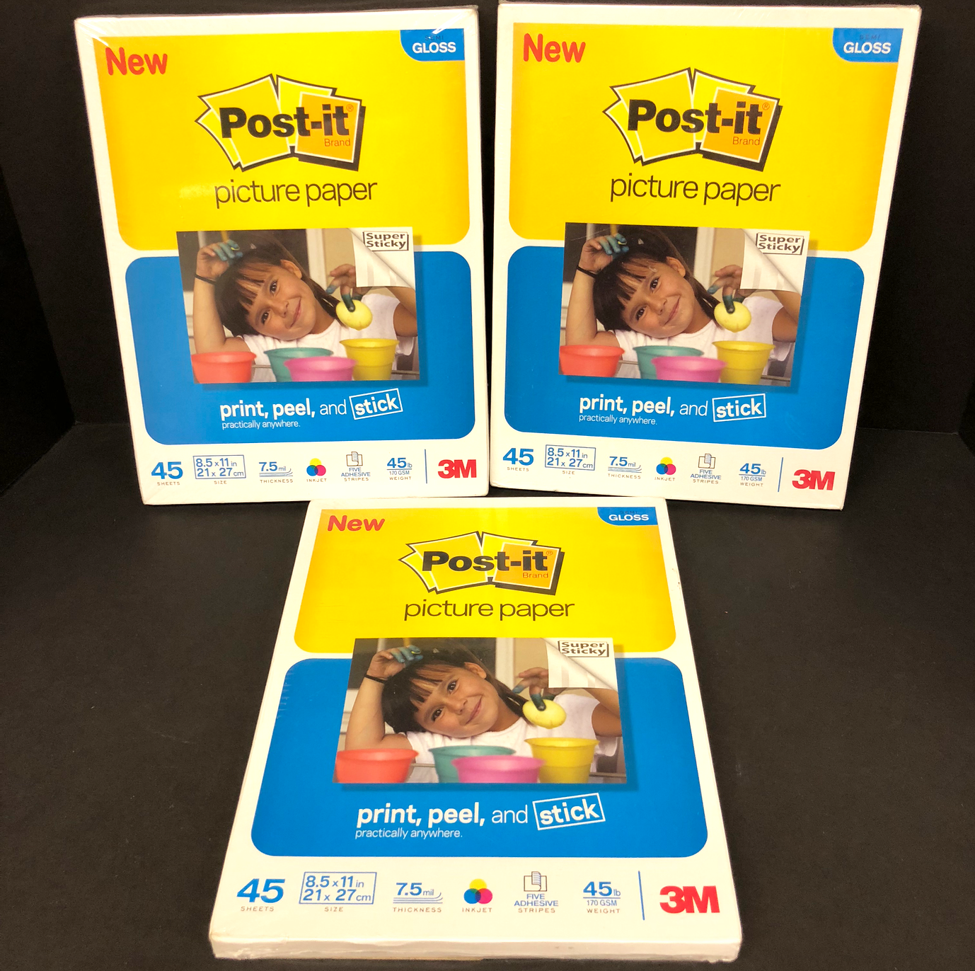 Primary image for New Post-It Picture Paper 8.5 X 11 7.5 mil  Inkjet 3M NEW - 135 Sheets Glossy