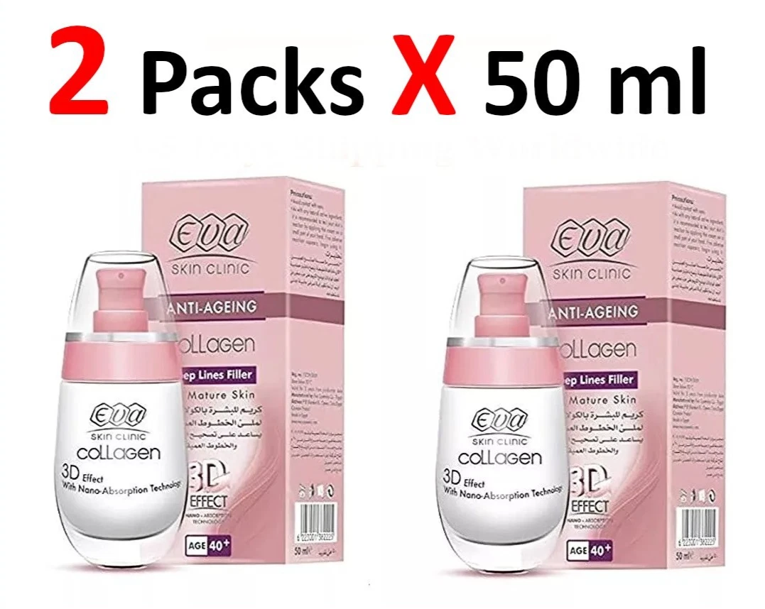 2 Packs Eva Skin Clinic Collagen Deep Lines Filler 40+, 2 X 50ml - $95.69 CAD