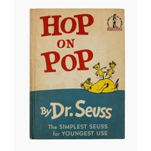 Vintage Dr Suess Hop On Pop Classic Hard Back Childrens Beginner Book Club 1963 - £27.25 GBP