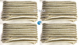 (4) Gold/White Double Braided 1/2&quot; x 15&#39; HQ Boat Marine DOCK LINES Moori... - $56.52