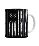 14oz Police Thin Blue Line Mug Hot Cold Coffee Dishwasher safe - £8.87 GBP