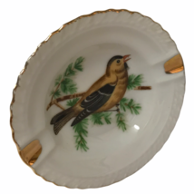 Goldfinch Bird Ashtray Porcelain Small Vintage Made In Japan Gold Trim Very Nice - £8.12 GBP