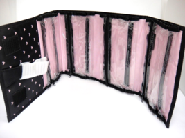 Mary Kay Travel Hanging Make Up Bag 4 Detachable Zipper Pockets Black Pink Heart - $14.10