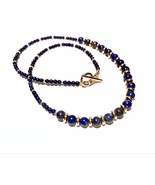 Lapis Lazuli Bead Necklace, Lapis Lazuli and Gold Necklace, Lapis Necklace, Blue - £63.04 GBP