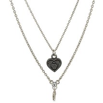 Silver Tone 16&quot; Adj Double Chain Save a Life Heart and Charm Clasp - $23.75