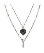 Silver Tone 16&quot; Adj Double Chain Save a Life Heart and Charm Clasp - £18.56 GBP