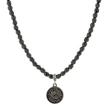 Silver Tone Black Bead Live Love Rescue Adj 16&quot; Necklace - £20.50 GBP