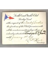 US Naval Fleet South Coast Yacht Club 1909 WW I card vintage antique - $19.20 CAD