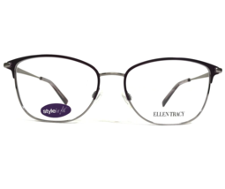 Ellen Tracy Eyeglasses Frames Bagan EGGPLANT/GUNMETAL Square Cat Eye 55-16-140 - £44.22 GBP
