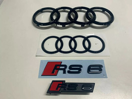 Audi RS6 Audi Rings Front Rear And Emblems Type Designation Black - $224.99