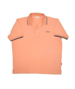 Vintage Levis Polo Shirt Mens L Orange Peach Cotton Pique Ringer Spell O... - £10.79 GBP