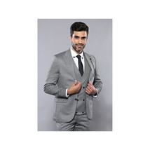 Men 3pc European Vested Suit WESSI by J.VALINTIN Extra Slim Fit JV21 gray silver image 2