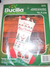 Bucilla Christmas Heirloom counted Cross Stitch Stocking with Beading New   - £7.18 GBP