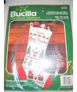 Bucilla Christmas Heirloom counted Cross Stitch Stocking with Beading New   - €7,80 EUR