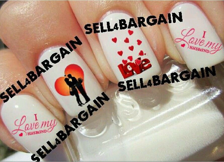 NEW BRIDE 》NEWLYWED》I LOVE MY HUSBAND HEART》Tattoo Nail Art Decals《NON-TOXIC