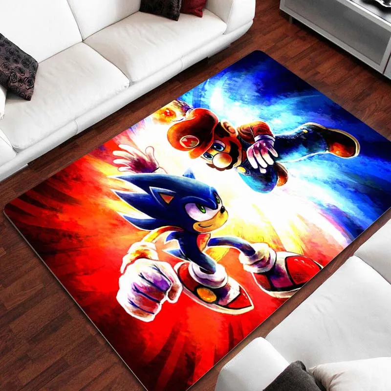 Play Mario Sonic cartoon carpet living room bedroom beautiful large carpet Play&#39; - £26.60 GBP