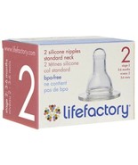 Lifefactory Stage 2 Silicone Nipples, 3-6 Months, 2-Pack NEW - £7.73 GBP