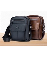 Bullcaptain genuine leather shoulder bag brown or black free shipping - $54.38 CAD